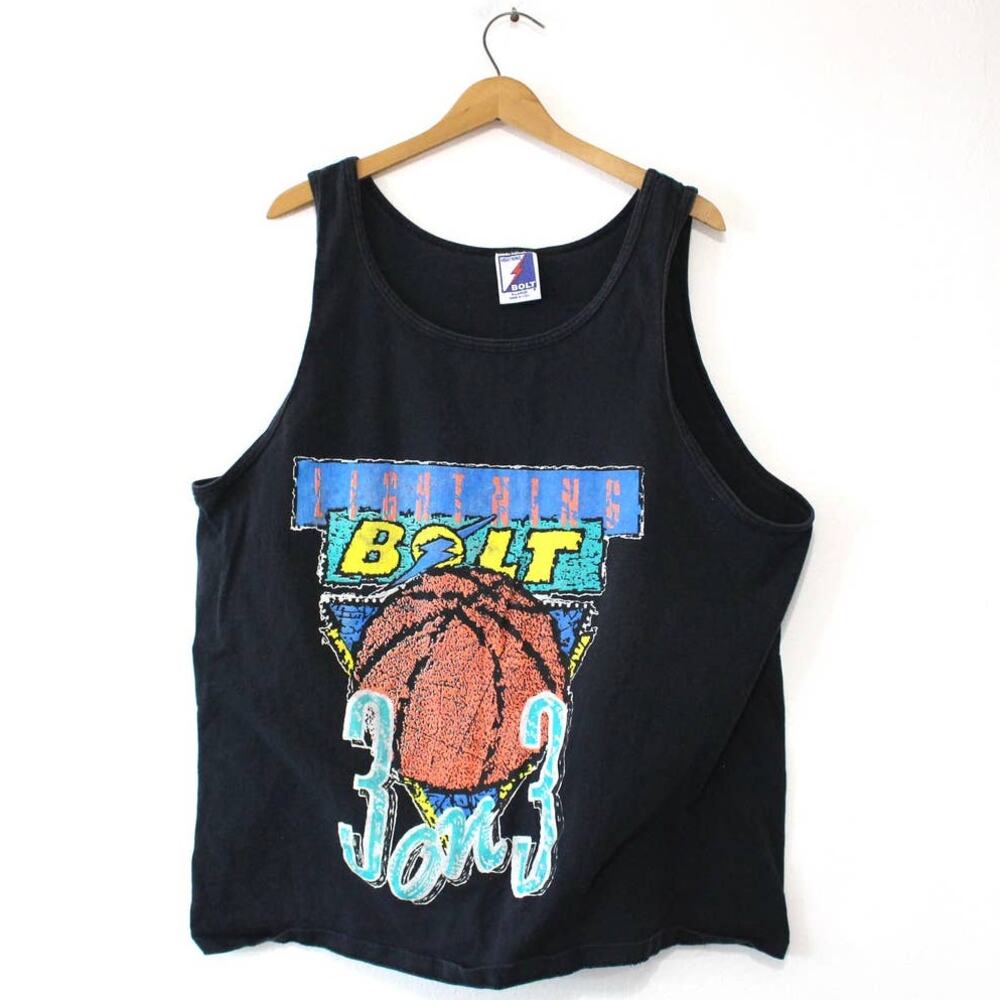 Vintage Lightning Bolt Equipment Basketball Tank Top XL